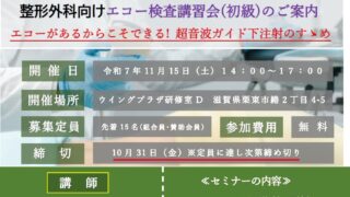 整形外科向けエコー講習会（初心者向け）